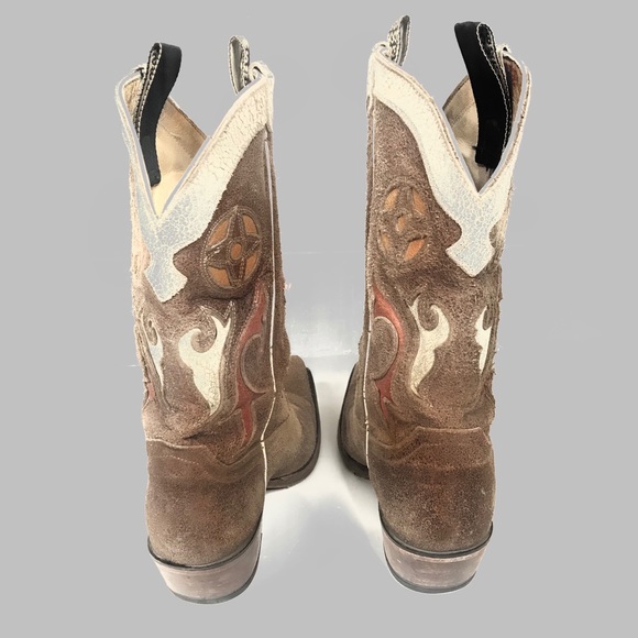 Justin Leather Cowboy Cowgirl Boots Size 8 - Picture 8 of 16